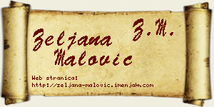 Željana Malović vizit kartica